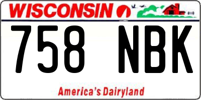 WI license plate 758NBK