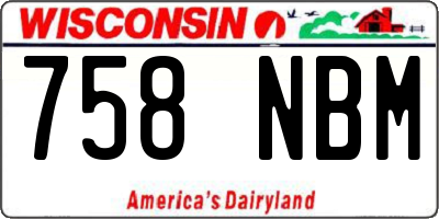 WI license plate 758NBM