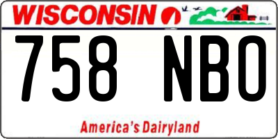 WI license plate 758NBO