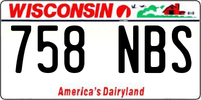 WI license plate 758NBS