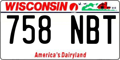 WI license plate 758NBT