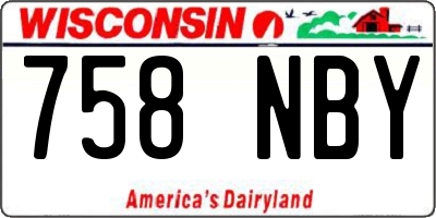 WI license plate 758NBY