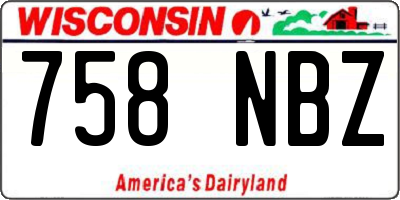 WI license plate 758NBZ
