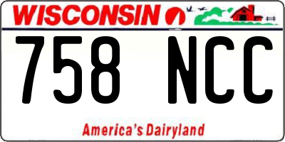 WI license plate 758NCC