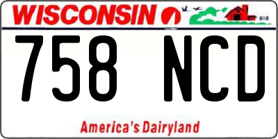 WI license plate 758NCD