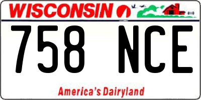 WI license plate 758NCE