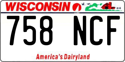 WI license plate 758NCF