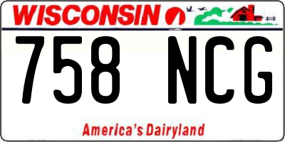 WI license plate 758NCG
