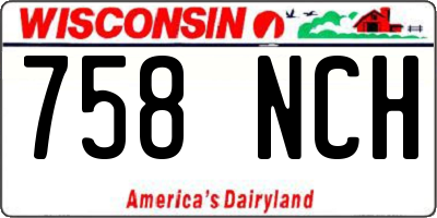 WI license plate 758NCH