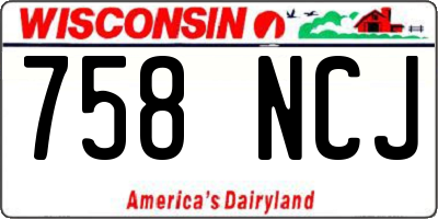 WI license plate 758NCJ