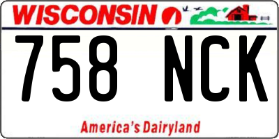 WI license plate 758NCK