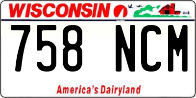 WI license plate 758NCM
