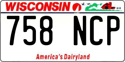 WI license plate 758NCP