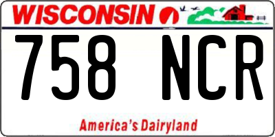 WI license plate 758NCR