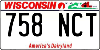 WI license plate 758NCT