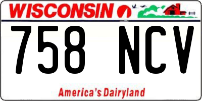 WI license plate 758NCV