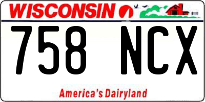 WI license plate 758NCX