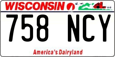 WI license plate 758NCY