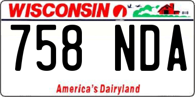 WI license plate 758NDA