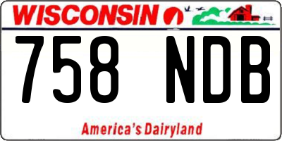WI license plate 758NDB