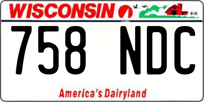 WI license plate 758NDC
