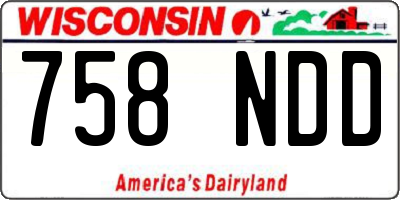 WI license plate 758NDD