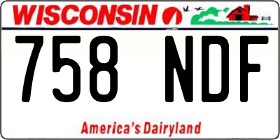 WI license plate 758NDF