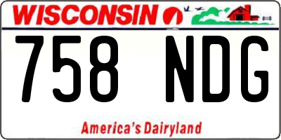 WI license plate 758NDG