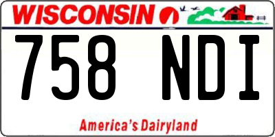 WI license plate 758NDI