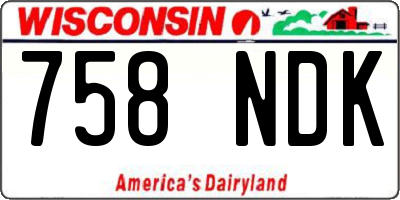 WI license plate 758NDK