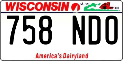 WI license plate 758NDO