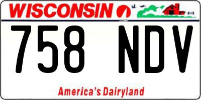 WI license plate 758NDV