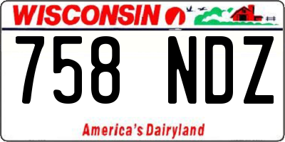 WI license plate 758NDZ