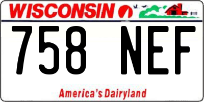 WI license plate 758NEF