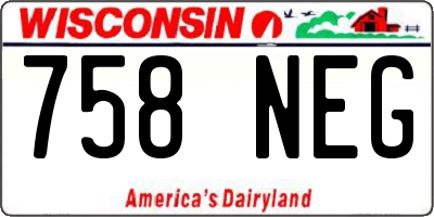 WI license plate 758NEG