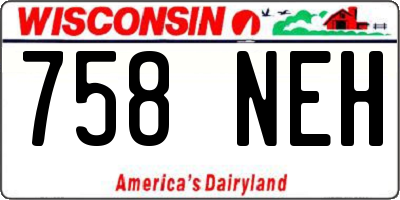 WI license plate 758NEH