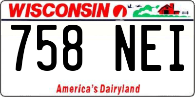 WI license plate 758NEI