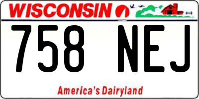 WI license plate 758NEJ
