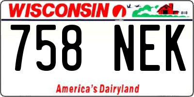 WI license plate 758NEK
