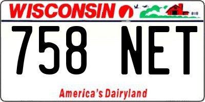 WI license plate 758NET
