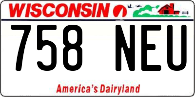 WI license plate 758NEU