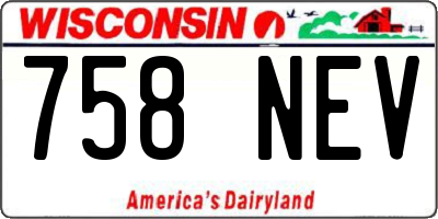 WI license plate 758NEV