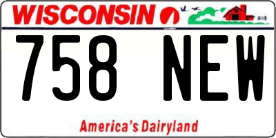WI license plate 758NEW