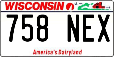 WI license plate 758NEX