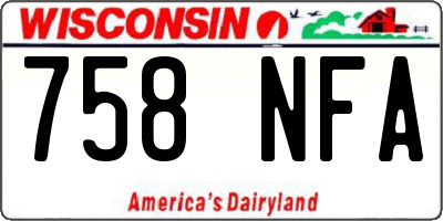 WI license plate 758NFA