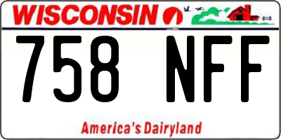 WI license plate 758NFF