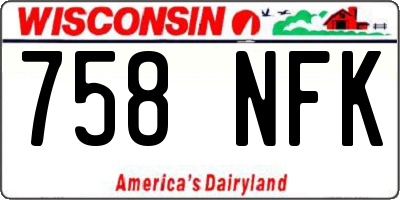WI license plate 758NFK
