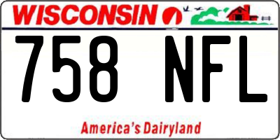 WI license plate 758NFL