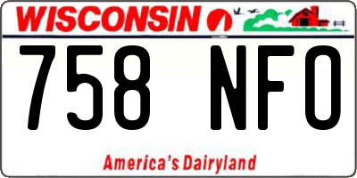 WI license plate 758NFO