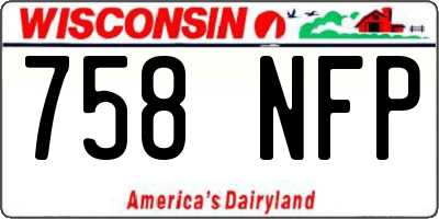 WI license plate 758NFP